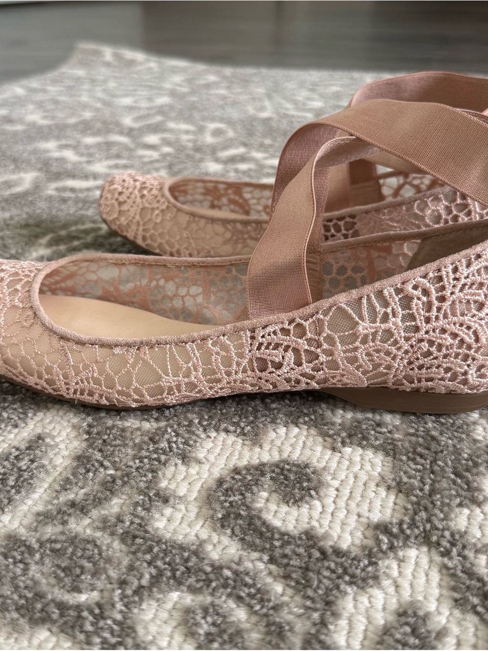 Jessica Simpson Maggda Pink lace ankle strap Ballet Flats size 6.5 balletcore - Picture 10 of 10
